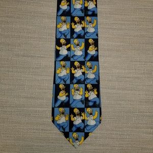 Licensed Simpson's tie featuring frolicking Homer